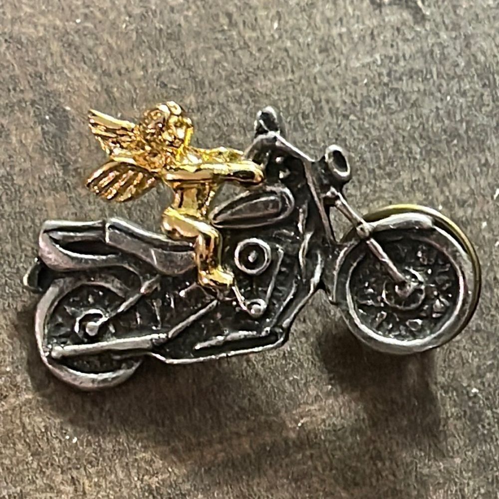 Guardian angel motorcycle pin